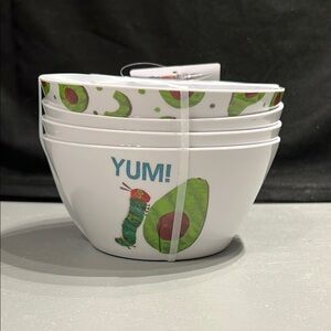 Eric Carle The Very Hungry Caterpillar 4 cereal bowls- LISTING IS FOR 1 set of 4